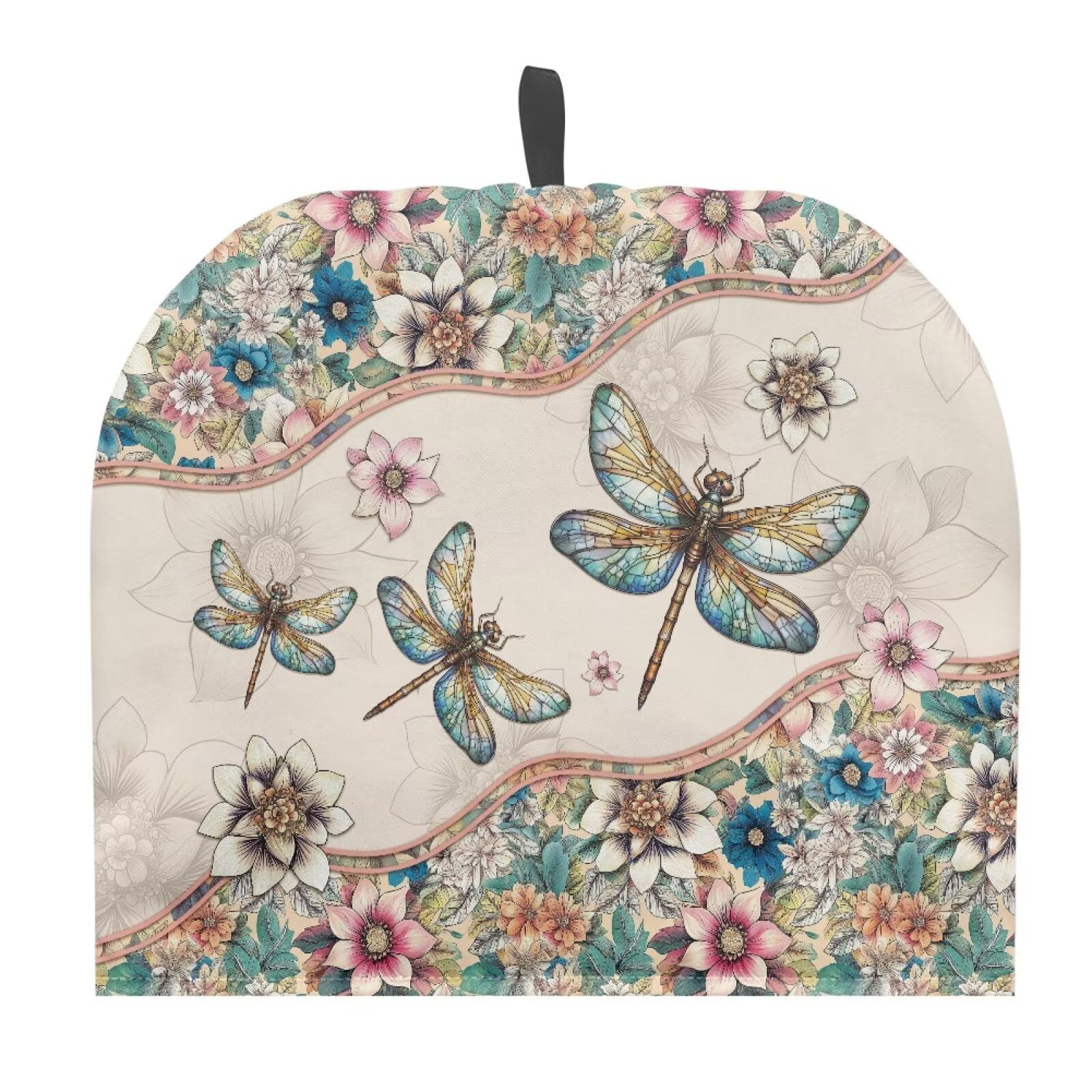 Tutolipy Dragonfly Flower Tea Pot Cozy for Teapots Mugs Insulated Tea Kettle Quilt Keeping Warm Dust Proof Teapot Cover for Home Kitchen Restaurant Coffee Shop