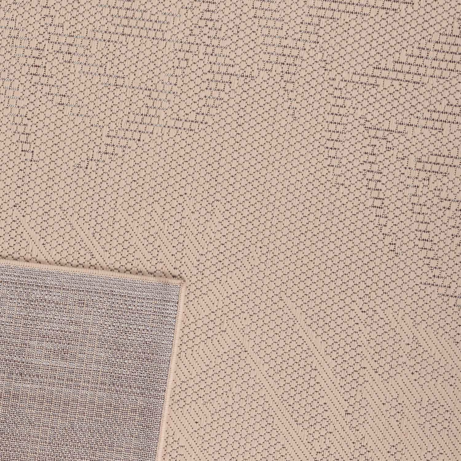 VIMODA In- und Outdoor Teppich Küchen, Terrassen & Balkon Teppich In Beige, Maße:Ø 160 cm Rund
