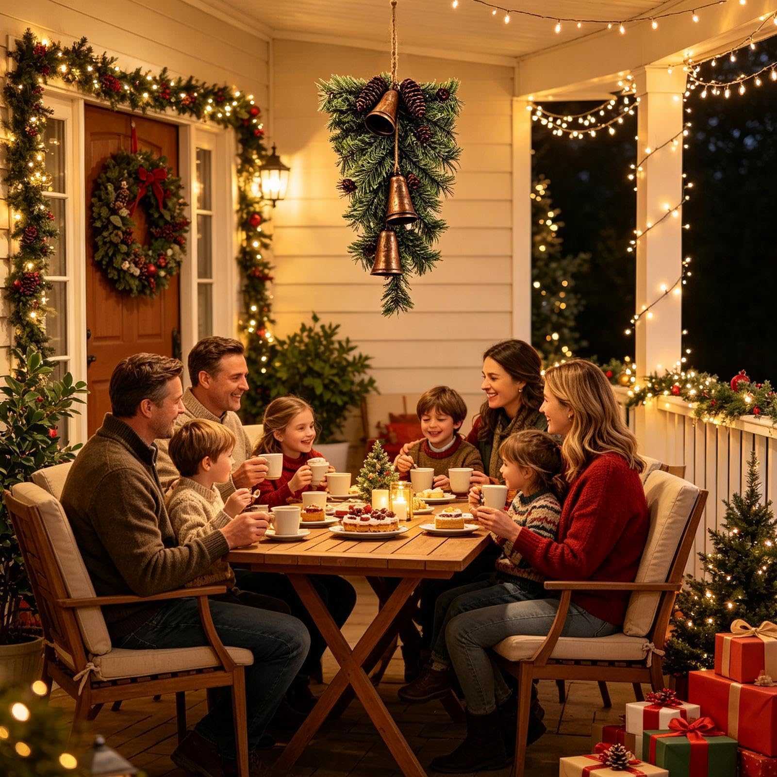 Guirnalda de lágrima de Navidad, guirnalda de pino artificial, decoración