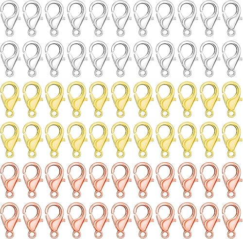 Miniatura 3 de 300 cierres de langosta pequeños de aleación de metal para hacer collares, pulseras, llaveros hechos a mano, ganchos de sujeción para accesorios de