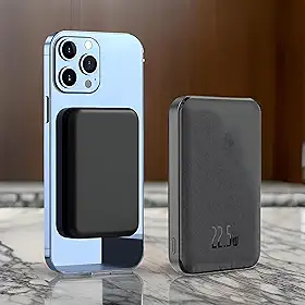 Power Bank Carregador Portátil, Compatível Com MagSafe, Carregamento Por Indução Sem Fio, Carregamento Rápido, Para iPhone E Android, Compacto E Leve, Marca VARENZIA