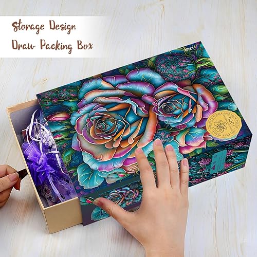 Miniatura 8 de Ingooood Rompecabezas de 1000 piezas, serie Fantasy, rosa de enero, juguetes de entretenimiento para adultos, graduación especial o regalo de