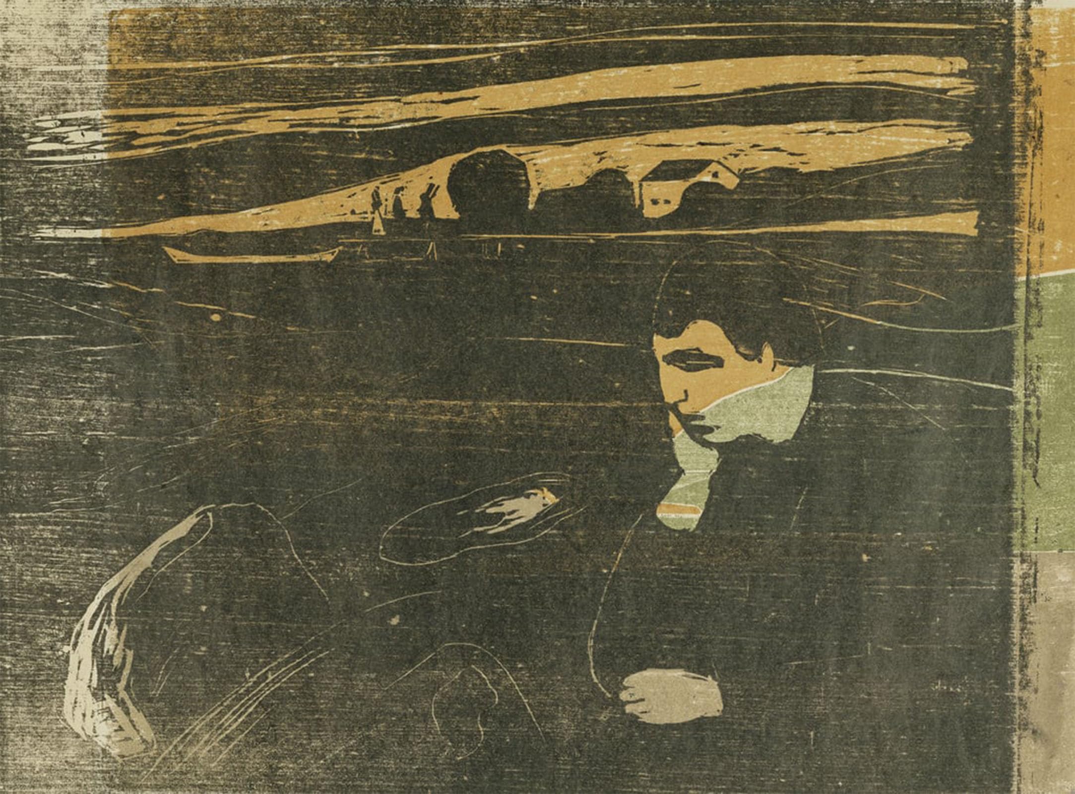 Impression Munch Mélancolie du soir poster mural 60x90cm