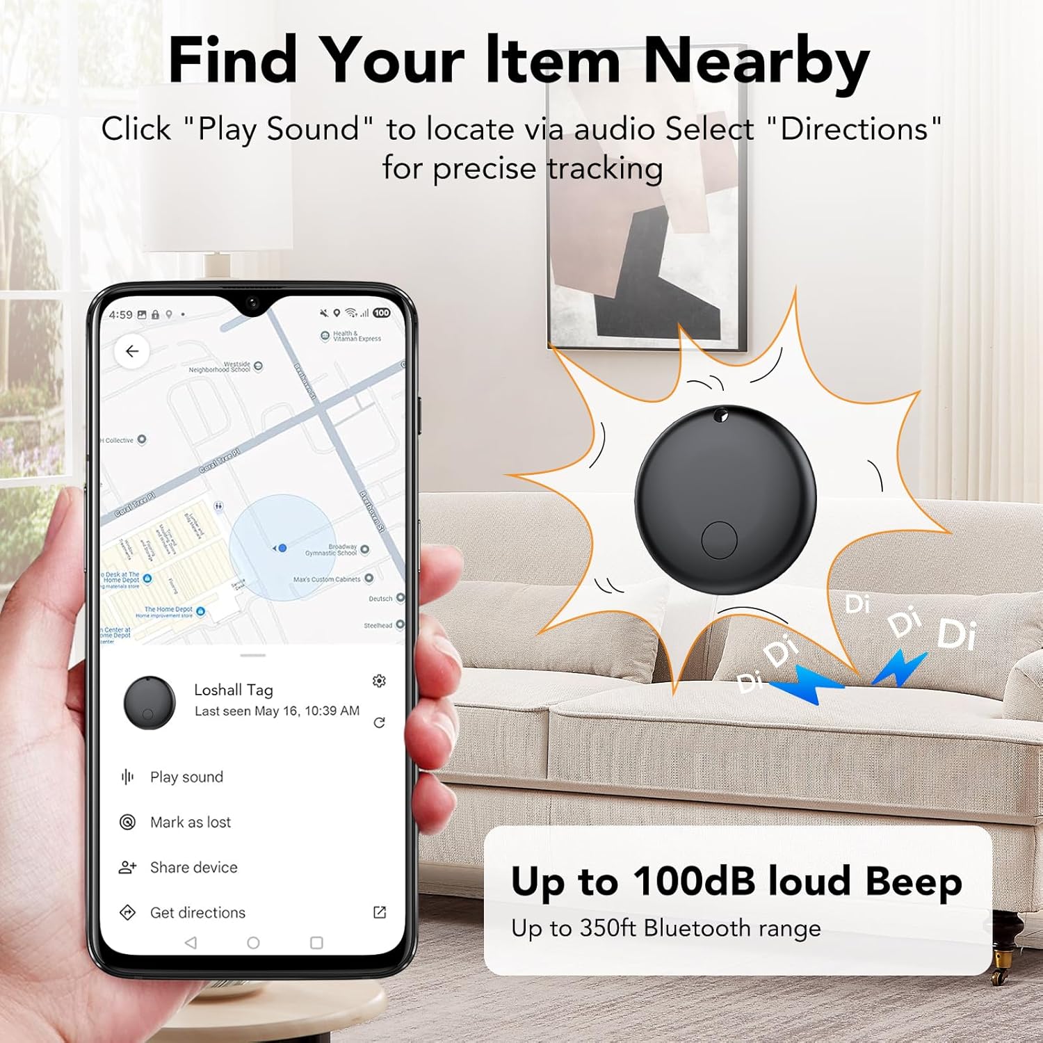 Android Air Tracker 4 Pack, Bluetooth Tracker Tags, Work with Google Find My Device App (Android Only), Smart Tags for Luggage, Wallet, Vehicles, Keys (Not for iOS) - Image 4