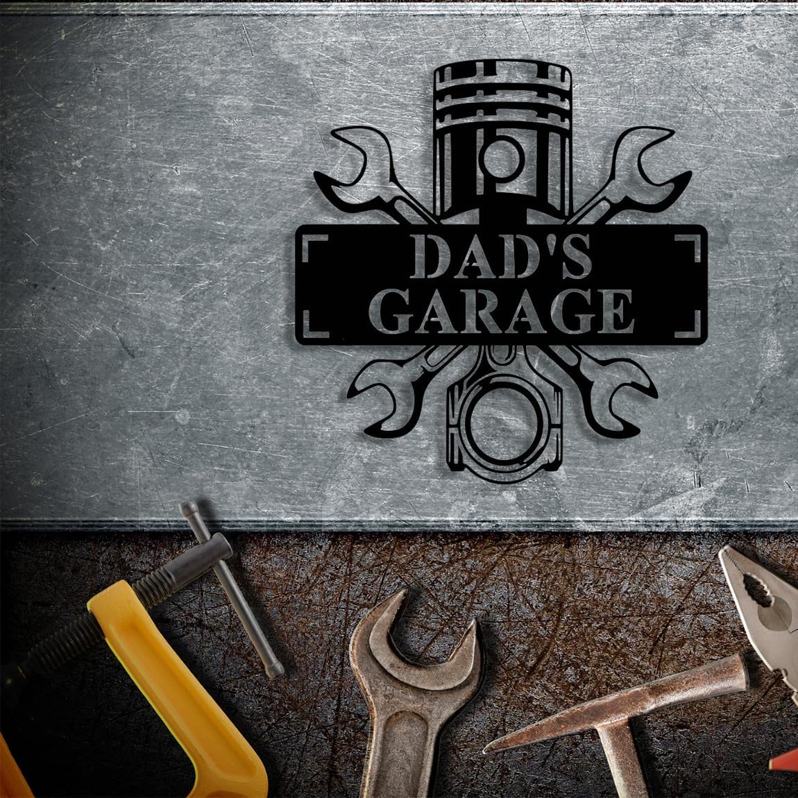 Custom Workshop Sign, Personalized Fathers Day Sign for Dad,Garage Signs for Men Garage Decor Personalized Workshop Sign Home Store Man Cave Decor Husband Gift Fathers Day,custom metal signs (Style-4)