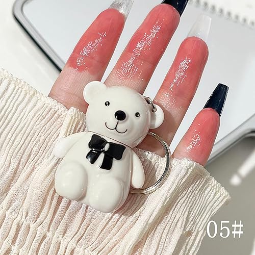 Miniatura 7 de Bear Land - Juego de lápices labiales líquidos, 3 piezas, llavero brillante, tinte labial hidratante, lápiz labial líquido impermeable de alta