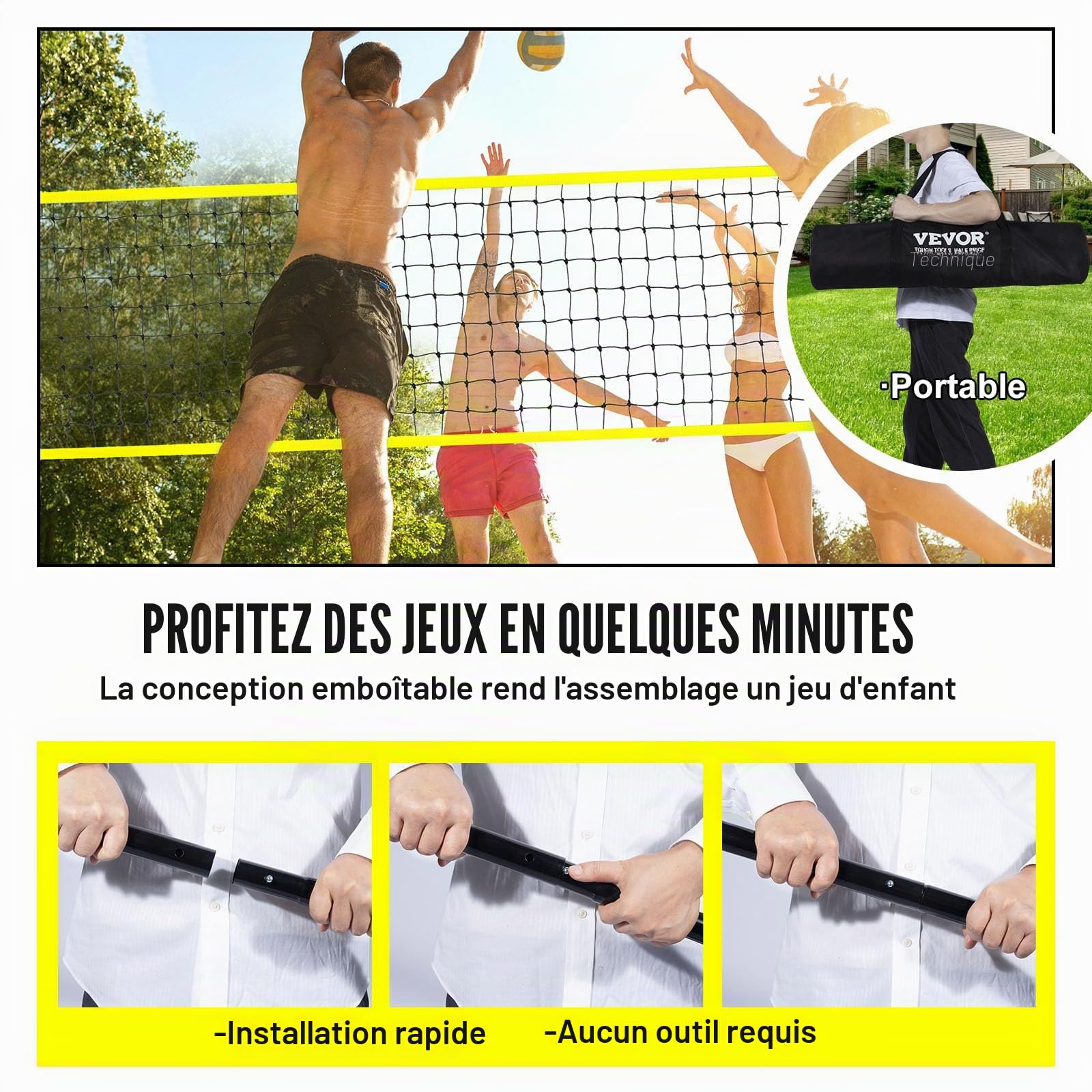 VEVOR Kit Filet de Volleyball Professionnel