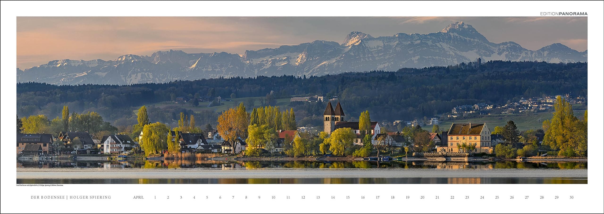 Der Bodensee: Immerwährender Panorama-Kalender, 110 x 39 cm