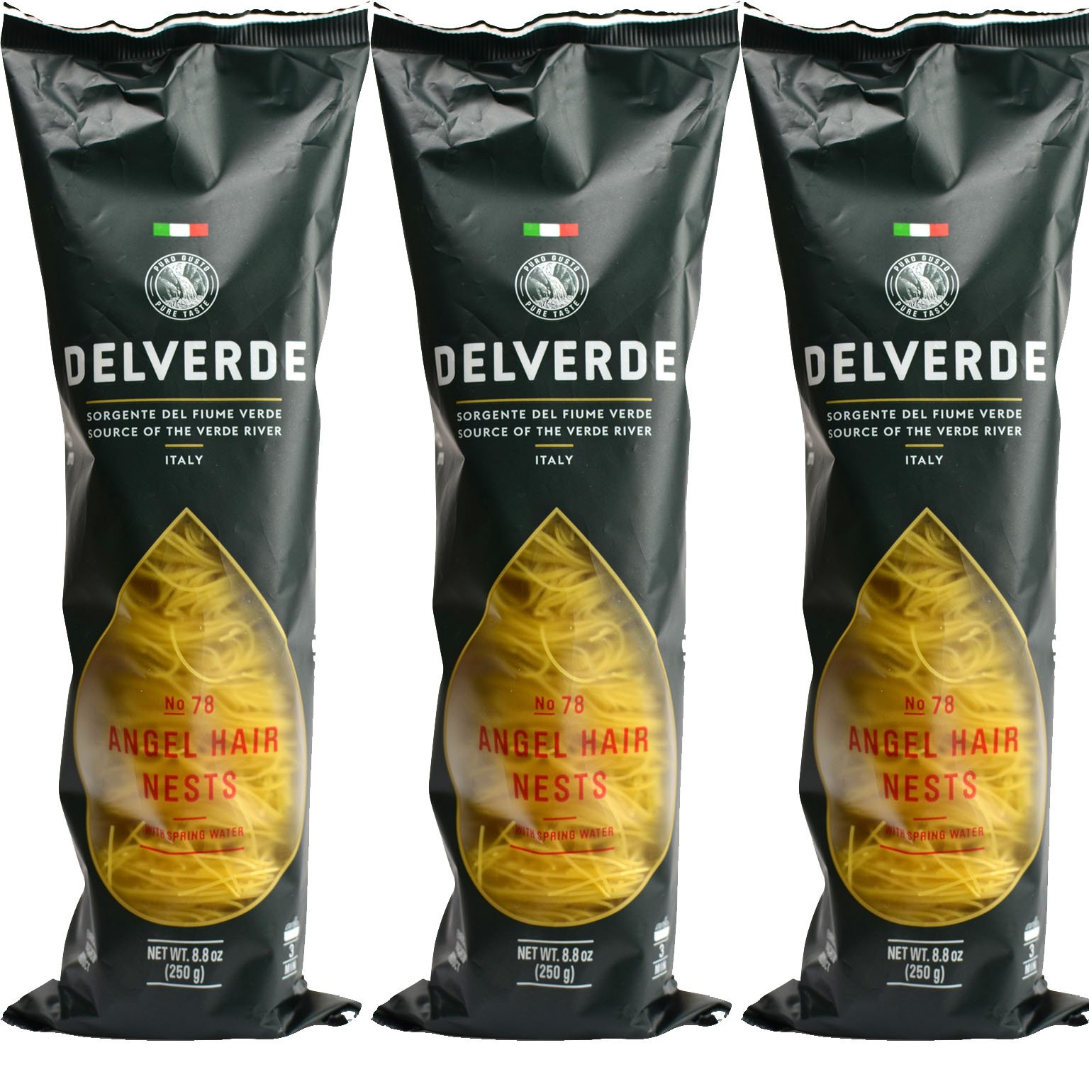 Delverde Artisan Made Angel Hair Nests with Spring Water Certified Kosher 8.8oz 3 pack