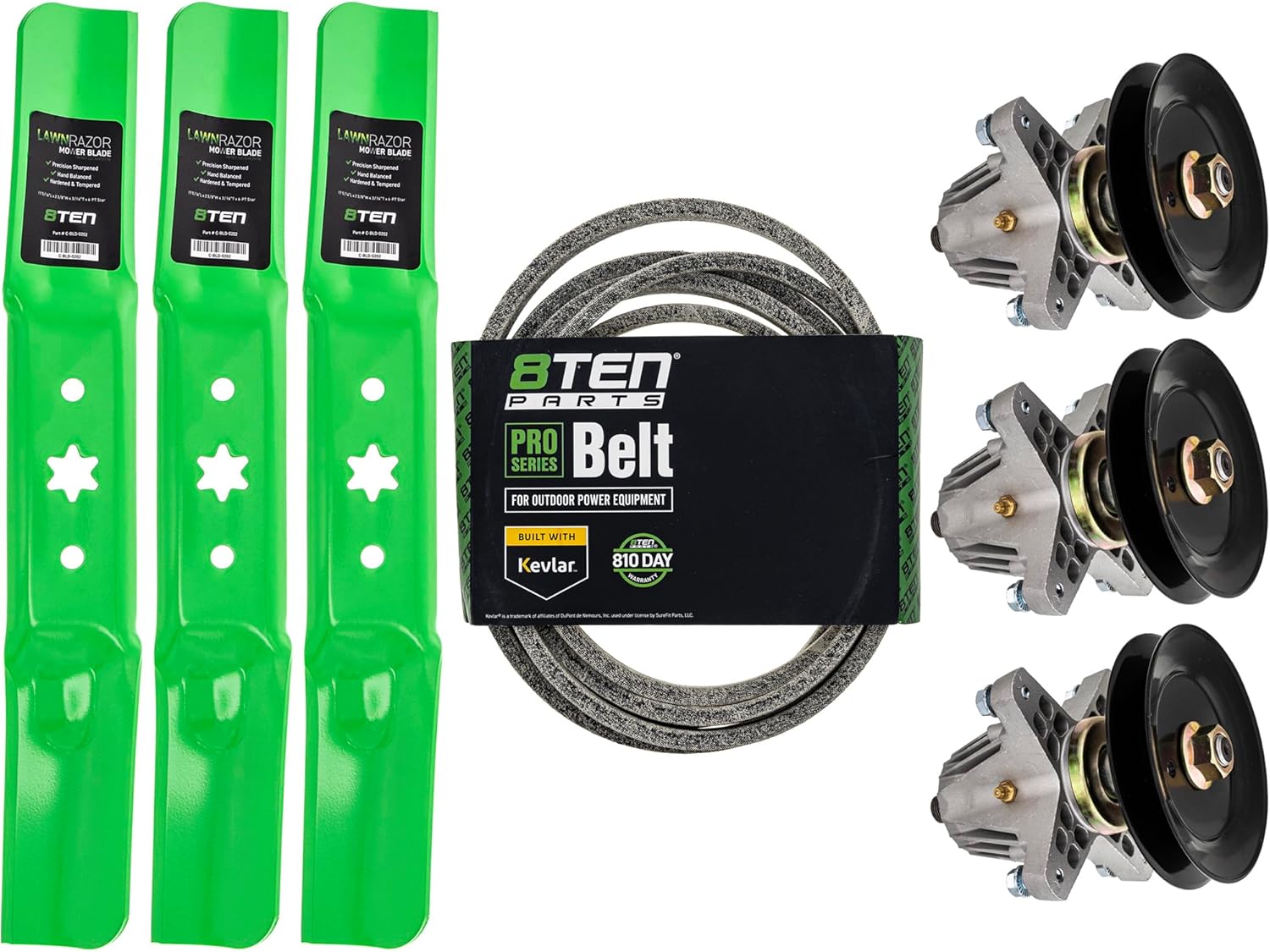 8TEN Spindle Blade Belt Kit for MTD Cub Cadet XT1-GT50 Super Bronco G8300 50 inch Deck 918-06980