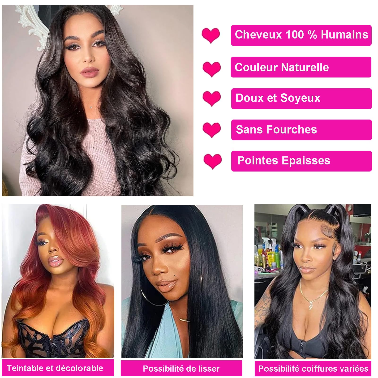 13X4 Tissage Naturel Cheveux Humain Closure Body Wave 12 Pouces