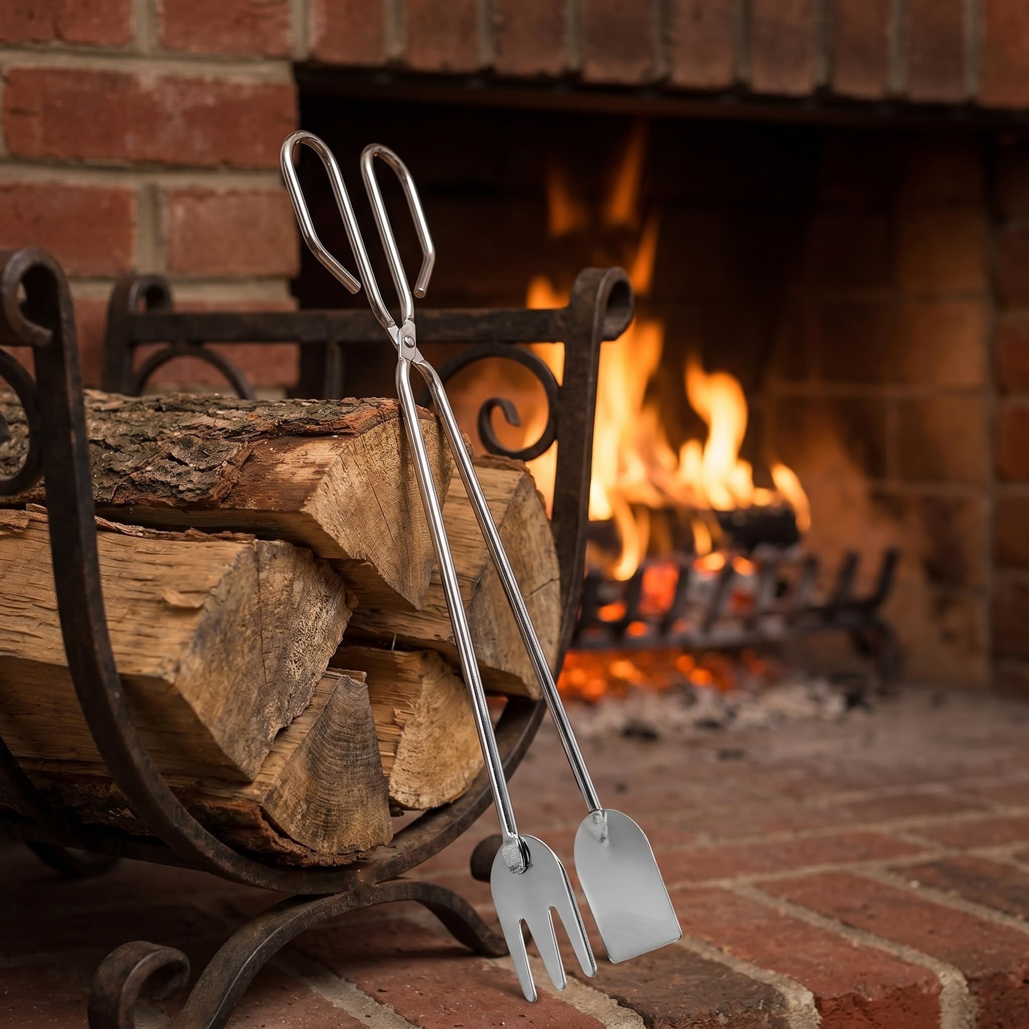 Pinze per Carbone Extra Lunghe da 31 Cm - Pinze in Ferro Resistenti per Braciere, Barbecue, Campeggio, Camino - Strumento Essenziale per Maneggiare Legna E Carbone in Sicurezza
