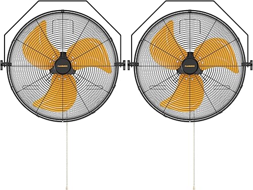 Ventilador de montaje en pared de 18 pulgadas, cable de alimentación extendido de 6.6 pies, ajuste de inclinación de 360, ventilador industrial