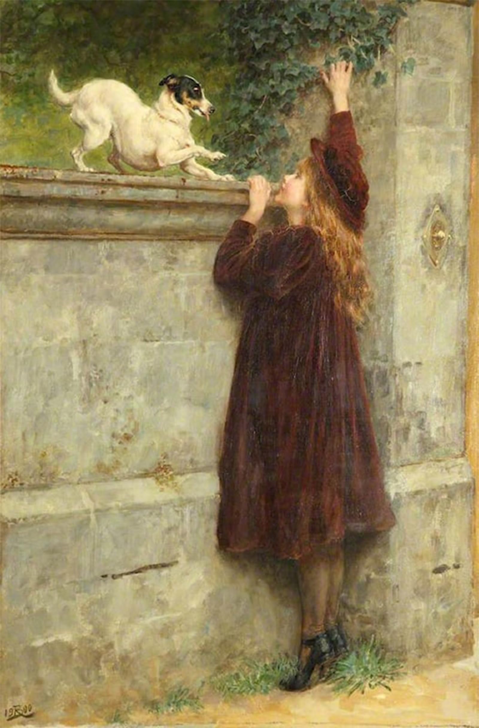 SERENDIPITP Abstract Painting Mural Print Picture Wall Decor Painting Play Fellows by Briton Riviere Vintage Wall Artwork for Home Decor 60x90cm