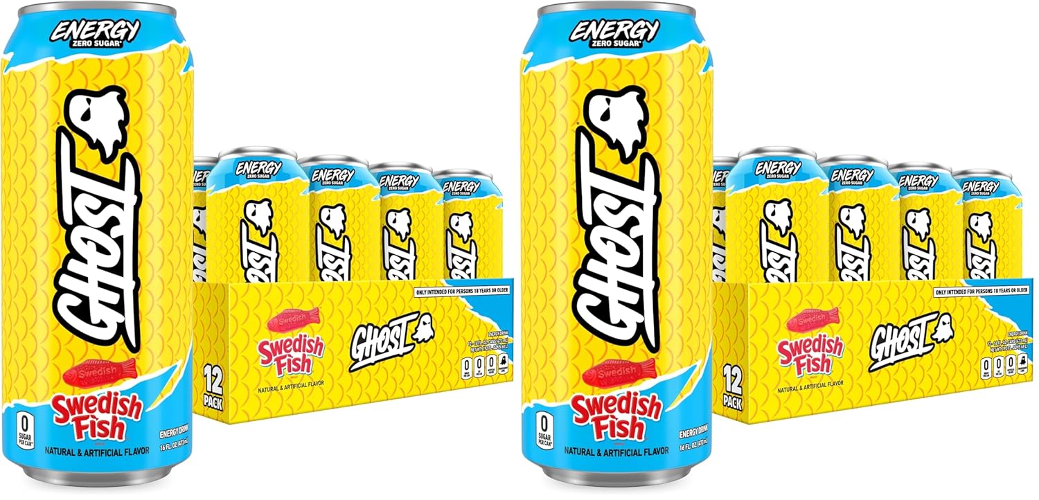 GHOST Energy Drink,Cherry Limeade,16oz - Energy & Focus & No Artificial Colors - 200mg of Natural Caffeine,L-Carnitine-& Taurine - Gluten-Free-& Vegan,(Pack of 24)