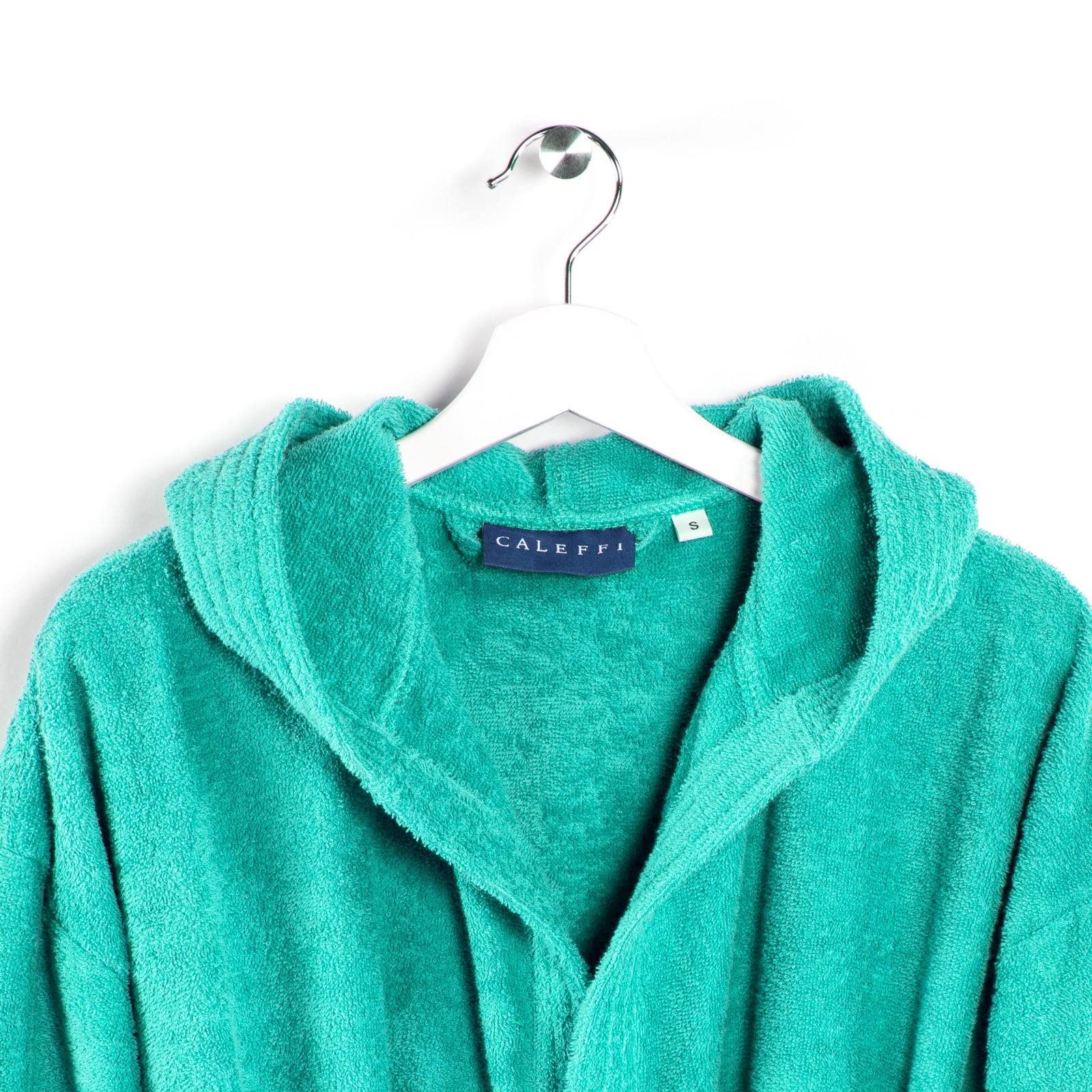 Caleffi - Accappatoio MINORCA per adulti, Donna/Uomo/Unisex con Cappuccio, in Spugna 100% morbido Cotone idrofilo 400gsm, Lavabile in Lavatrice 40° + Asciugatrice, Taglia 3XL Colore ANTRACITE