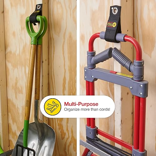 Miniatura 6 de Wrap-It, correas con gancho y bucle para almacenamiento, ideal para organizar cables de extensión, tubos, cuerda, luces para el hogar, la cochera,