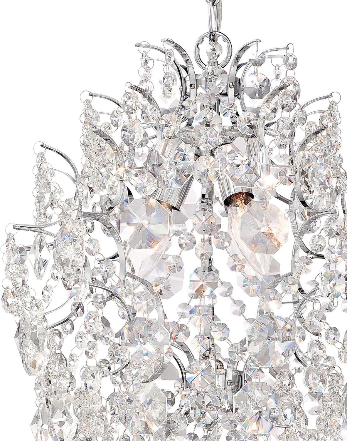 Minka Lavery 3150-77 Isabella's Crown Convertible Mini Chandelier to Semi-Flush, 3-Light, 180 Total Watts, 14-in H x 17-in W, Chrome