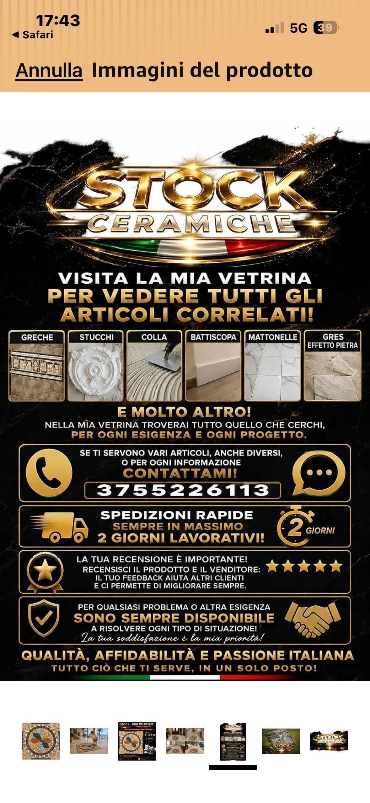 Stock Ceramiche Mattonelle Gres effetto Vintage 15,2x15,2 cm 48 Pz (1 mq)