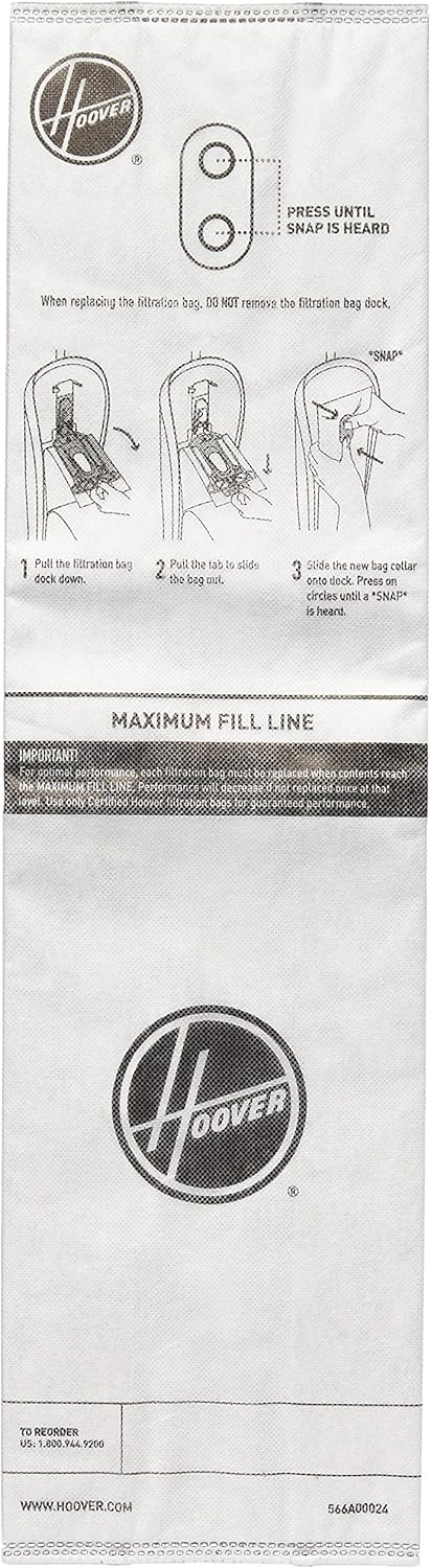 Hoover HEPA Replacement Bags for ONEPWR Cordless Upright Vacuum Cleaner, White -