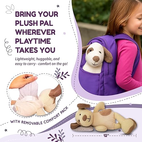 Miniatura 6 de WILD BABY Peluche para microondas y con peso, animal de peluche para perro para mayor comodidad y calidez, peluche suave y calentable para