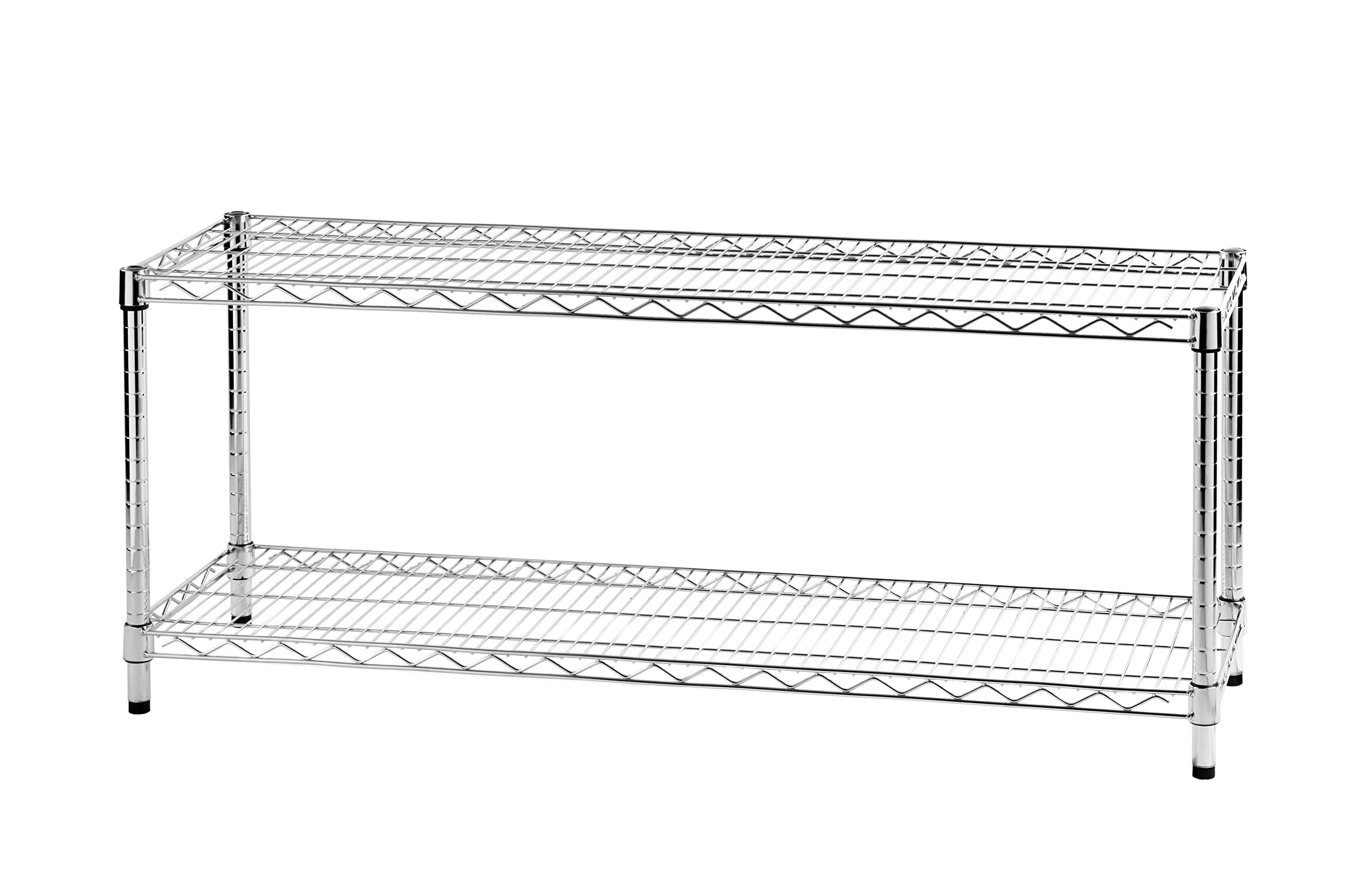 Archimede System S regał modułowy, dwa półki, metalowy, chromowany, 121 x 36 x 50 cm