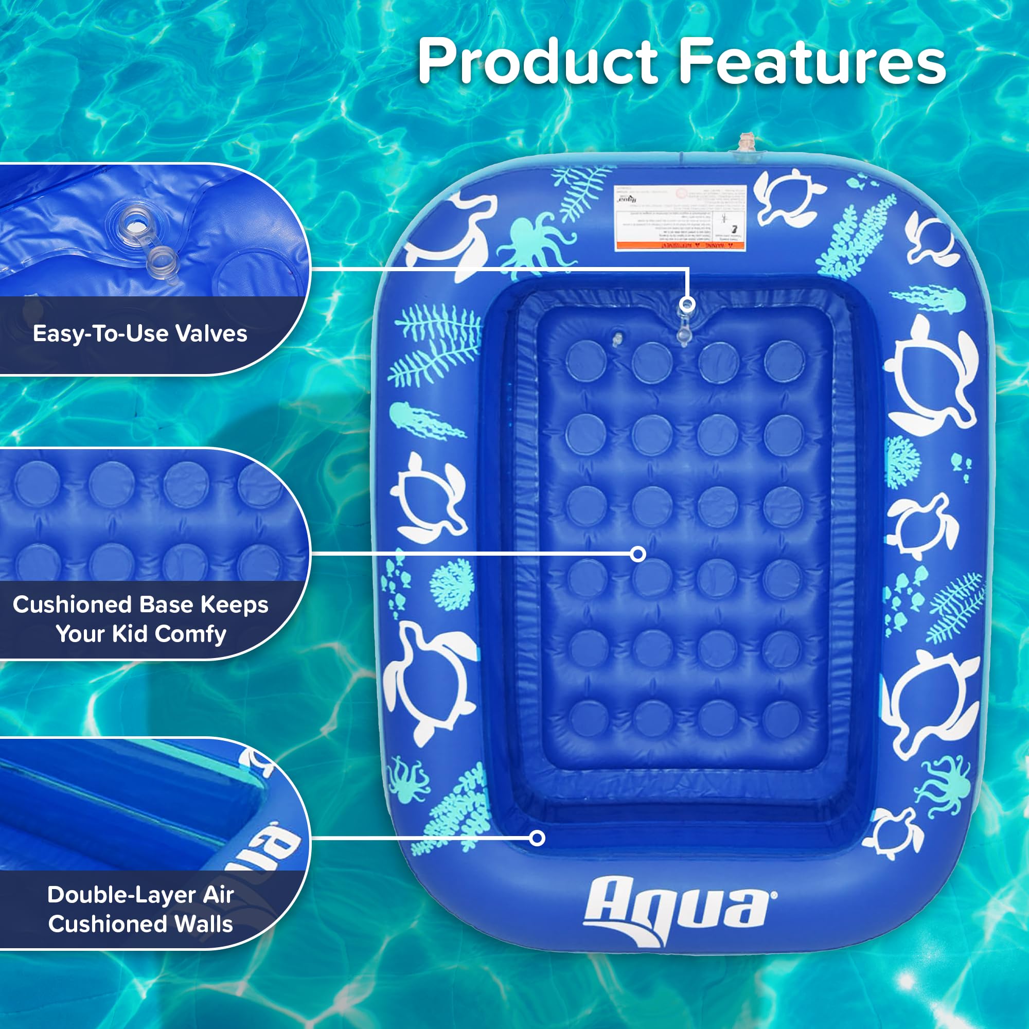 2 Rng Pool Snapklik.com : Aqua Inflatable 2 Ring Pool, Backyard Kiddie Pool ...
