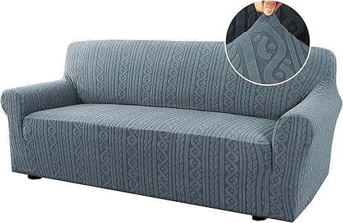 Miniatura 20 de H.VERSAILTEX Funda Elástica para Sofá de 1 Pieza Fundas Suaves para Sofá Protector de Muebles con Parte Inferior Elástica Fundas Antideslizantes