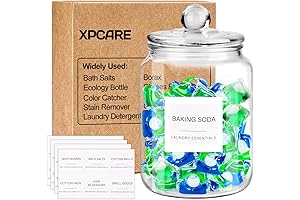 XPCARE Laundry Room Glass Jar Half Gallon