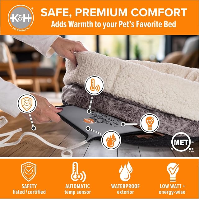 Foto 3 de 8 de K&H PET PRODUCTS Calentador de Cama para Mascotas, Color Gris, tamaño Mediano, 5.5 x 20 Pulgadas