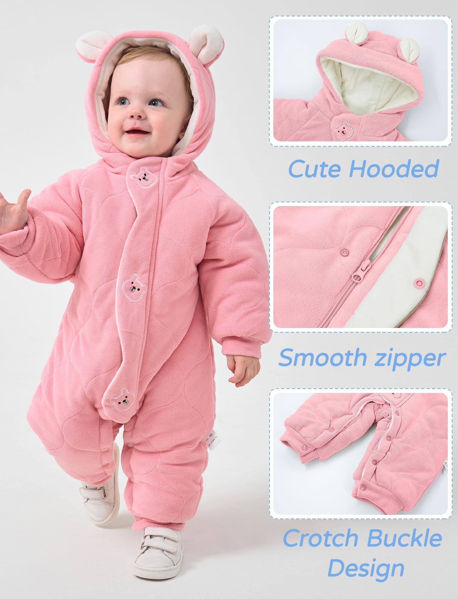 AIEOE Trajes de Nieve para Bebés Niño Ropa de Invierno de Niños Mono de Nieve Niño Traje de Nieve Niña con Capucha