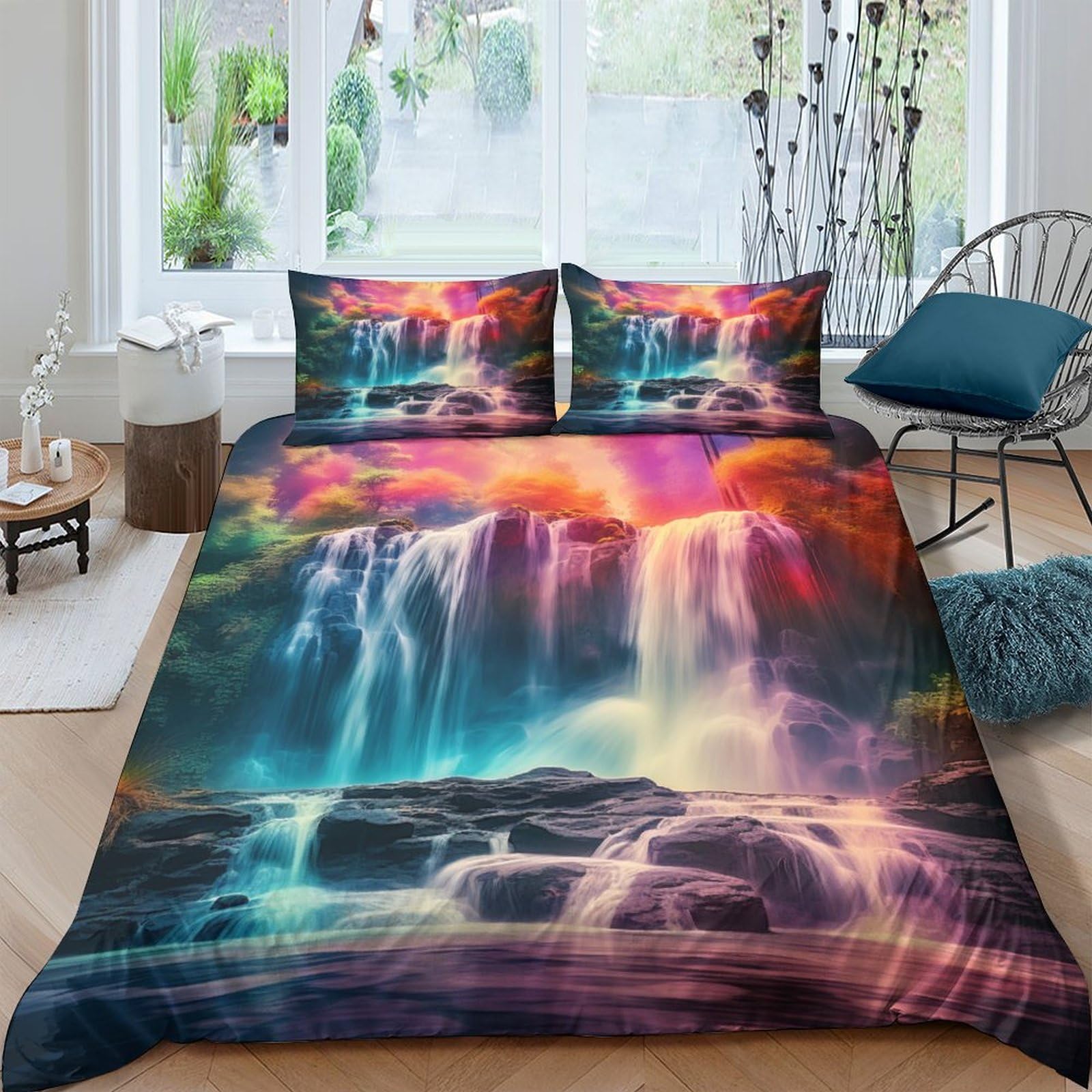 Housse de couette en microfibre facile d'entretien Color Cascade 3 pièces