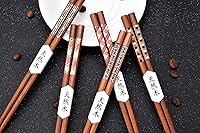 Vista 6 de Antner - Palillos japoneses hechos a mano, palillos de madera natural reutilizables con caja, juego de regalo de 5 pares