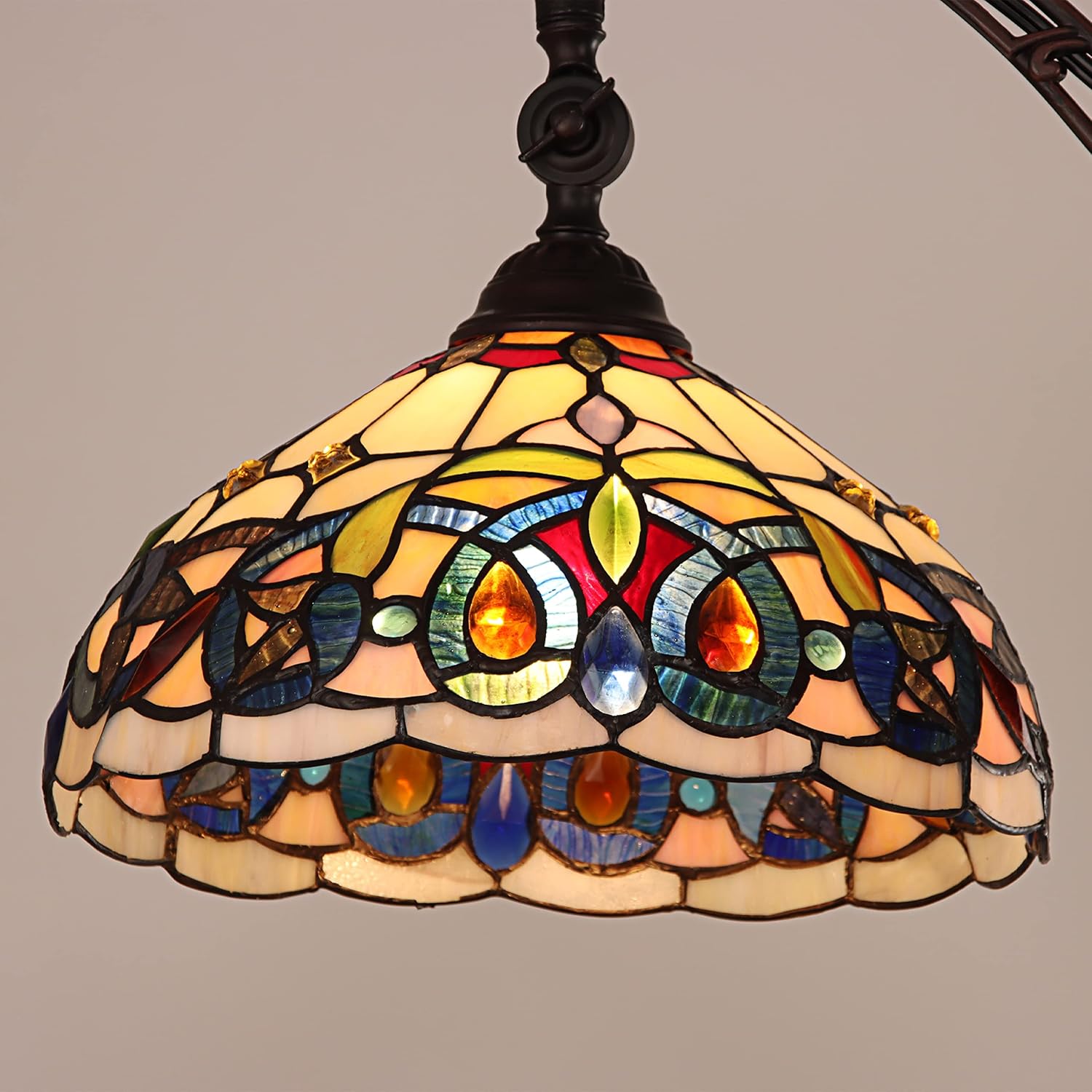 Radiance Goods Victorian Tiffany-Style Dark Bronze 1 Light Reading Floor Lamp 11" Wide/62 Tall