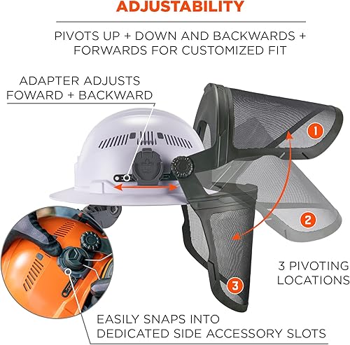 Miniatura 5 de Ergodyne Skullerz 8989 - Accesorio de protección facial de malla, adaptador para casco duro y cascos de seguridad