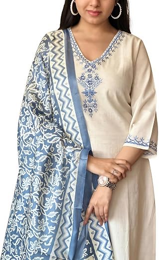 Latest Khadi Kurtaset With Khadi Silk Dupatta For Womens