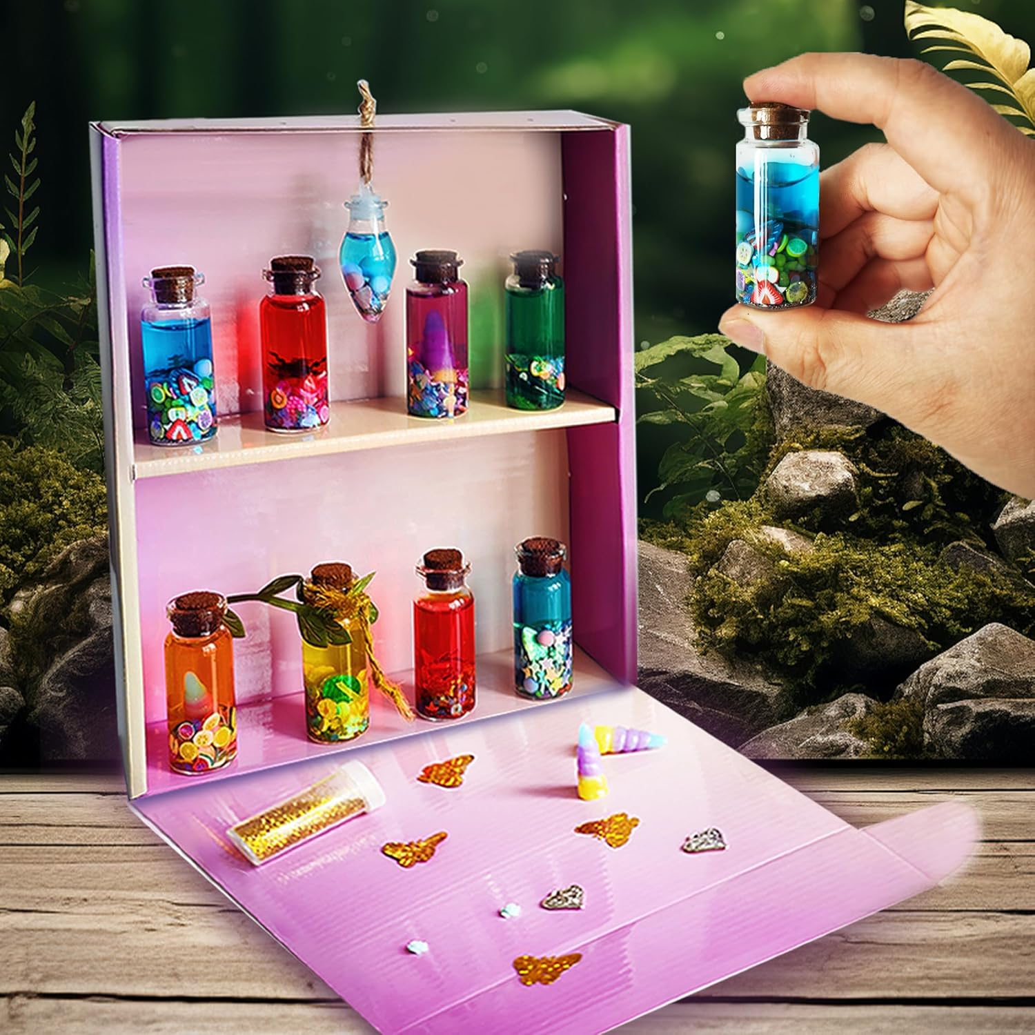 PANMAX Fairy Mixies Potion Kits for Kids,22pcs Potion Fairy Bottles,Potions Making Craft Kit,Creativity Art Toy for Girls, Fun Birthday Gift Toys for Girl 6 7 8 9 10+