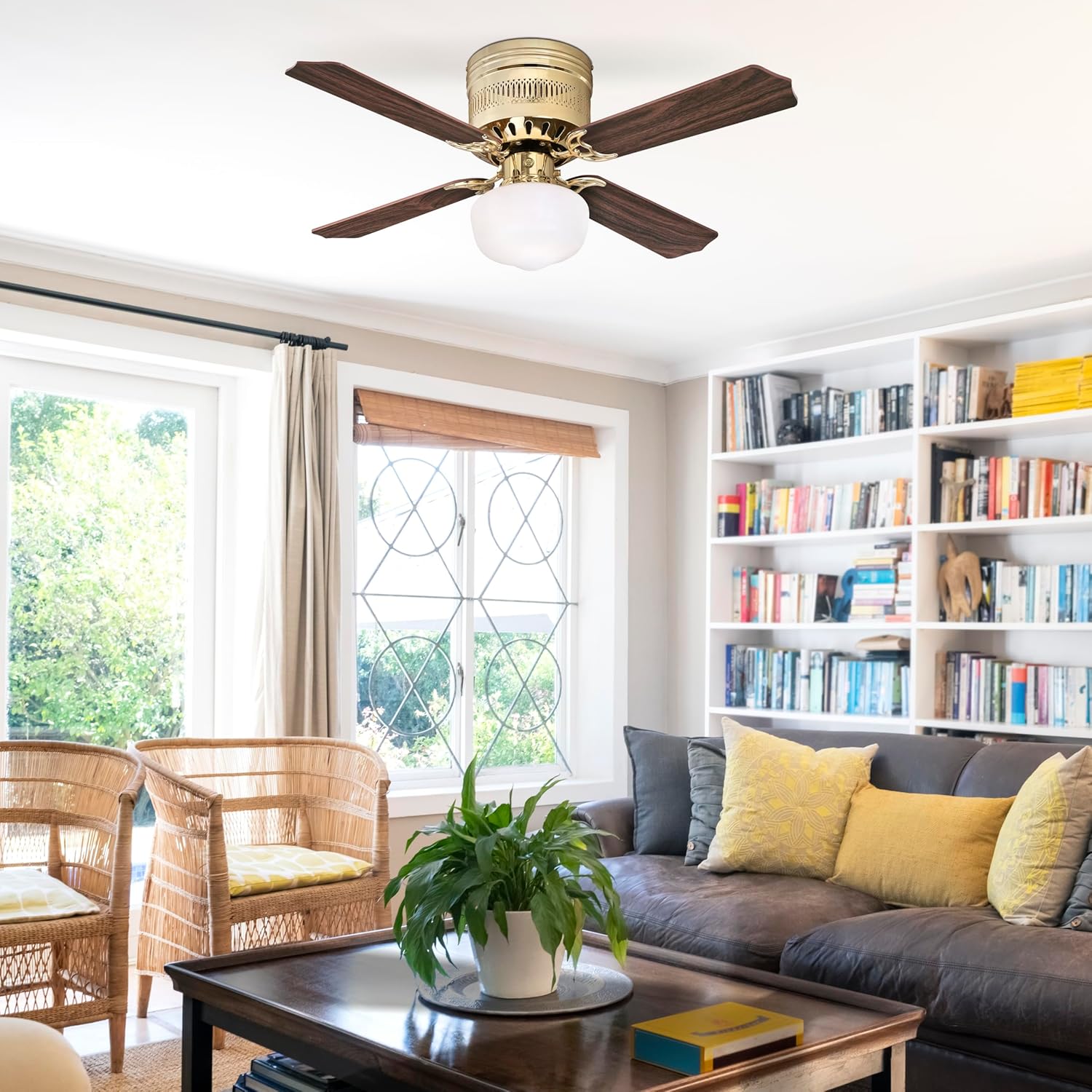 Westinghouse Lighting 7231000 Casanova Supreme Indoor Ceiling Fan with Light, 42 Inch, Polished Brass