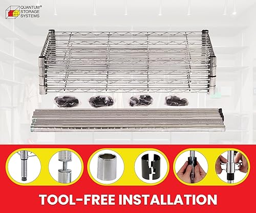Miniatura 5 de Estantería de caños de 4 niveles con acabado de cromo de Quantum Storage Systems Cromado 1