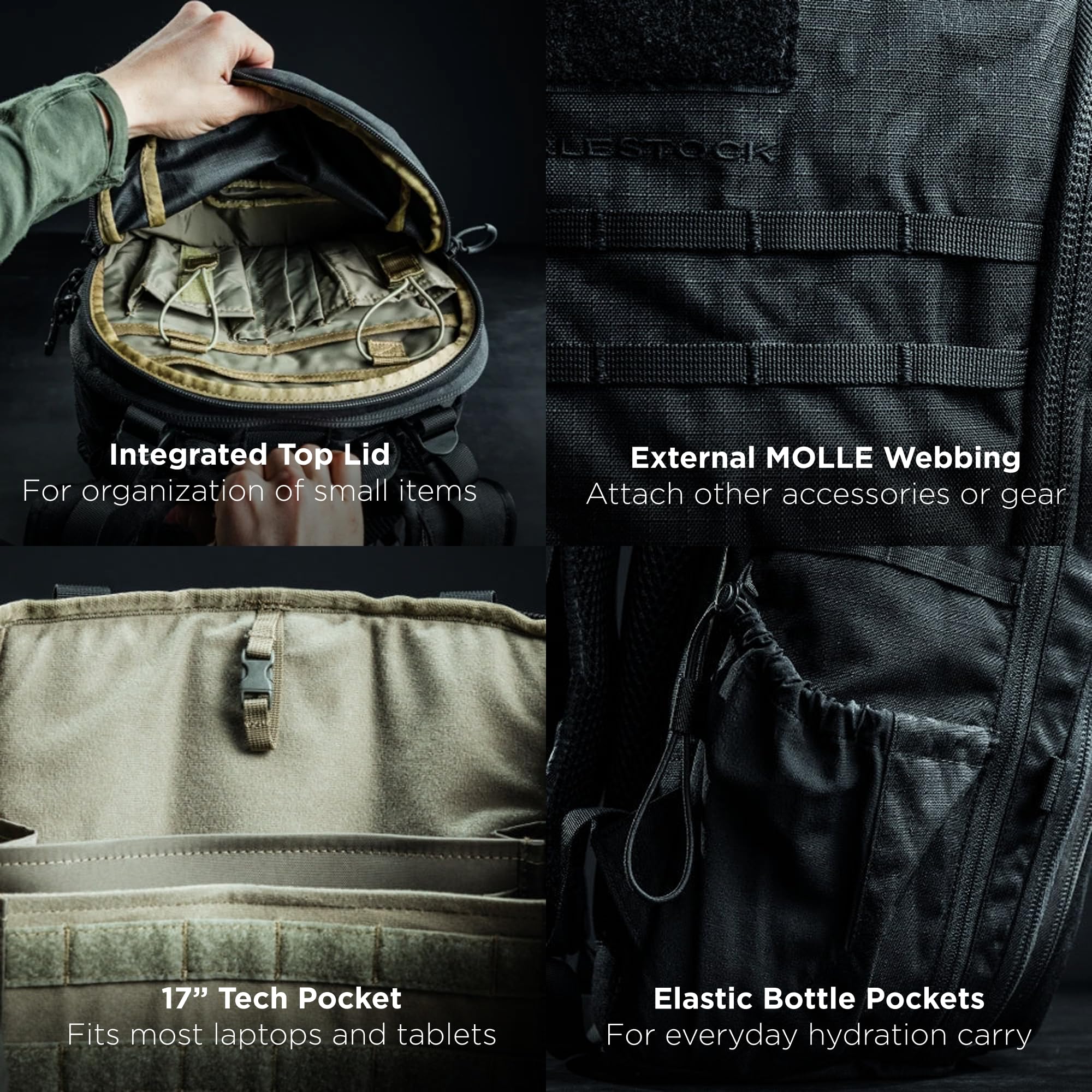 Eberlestock Switchblade Rucksack, taktischer EDC-Rucksack mit flachem Profil für maximale Kapazität und optimale Organisation, Coyote Braun, Tagesrucksäcke