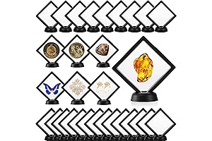 Dicunoy 30 PCS Floating Frame Shadow Box Memorabilia Display Case 3.5" Black Coins Display Frame