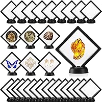 Vista 1 de Dicunoy 30 vitrinas flotantes 3D, marco de exhibición de monedas negras de 3.5 pulgadas para monedas antiguas de desafío, medallón AA, joyas