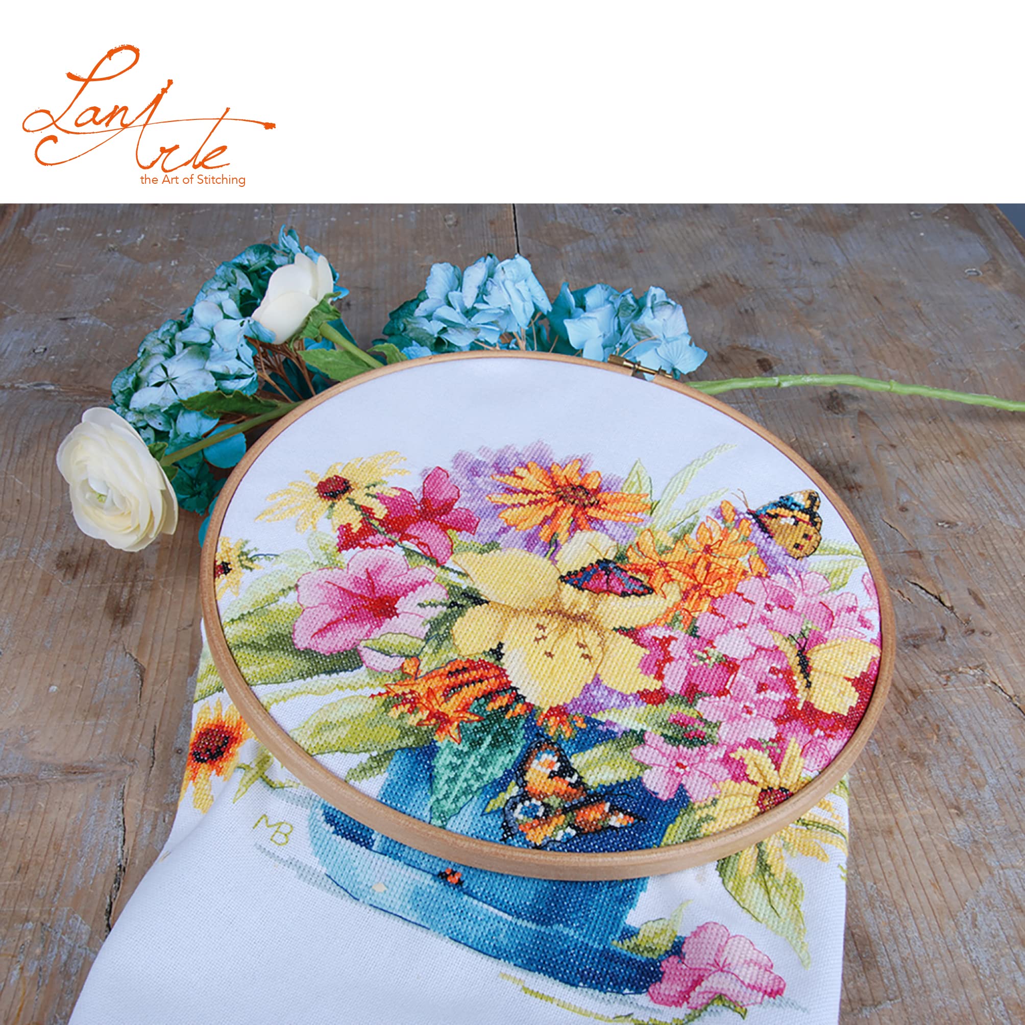 LANARTE Haft Krzyżykowy Liczony Zestaw Obraz do Haftu PERFEKCJA KOLORU Zrób to Sam Zestaw Kreatywny dla Dorosłych Rękodzieło Artystyczne 37 x 31 cm Dekoracja Ścienna DIY Cross Stitch Kit