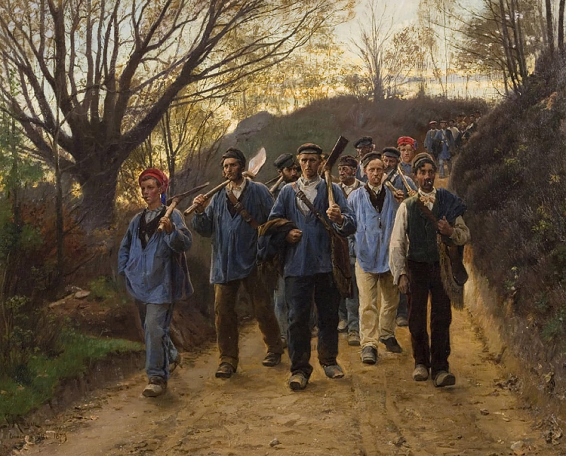 ARTXLXXBN Famous Art Print Poster Vintage Wall Art Franske landarbejdere i hulvej by Peder Severin Krøyer Canvas Art Poster for Home Decor 60x90cm