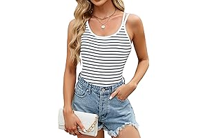 Versatile Women's Ribbed Tank Top with Built-In Bra