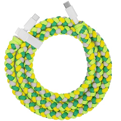 Miniatura 8 de Cables de datos USB C a USB C (60 W, 3.3 pies), nuevo cable de carga trenzado de nailon tipo C a C, cargador rápido compatible con Samsung Galaxy