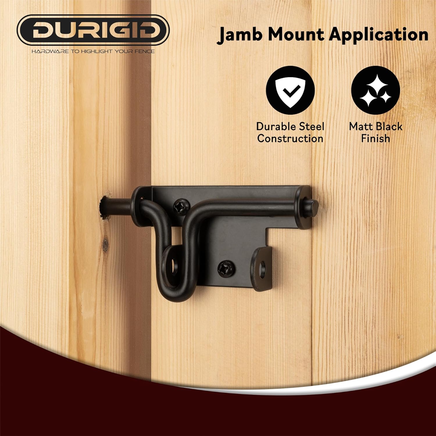Slide Bolt Gate Latch Heavy Duty Gate Locks for Outdoor Fence, Door Latch with Padlock Hole for Shed Door, Wooden Fence, Yard Door, Outdoor Latch, Black 2 Pack