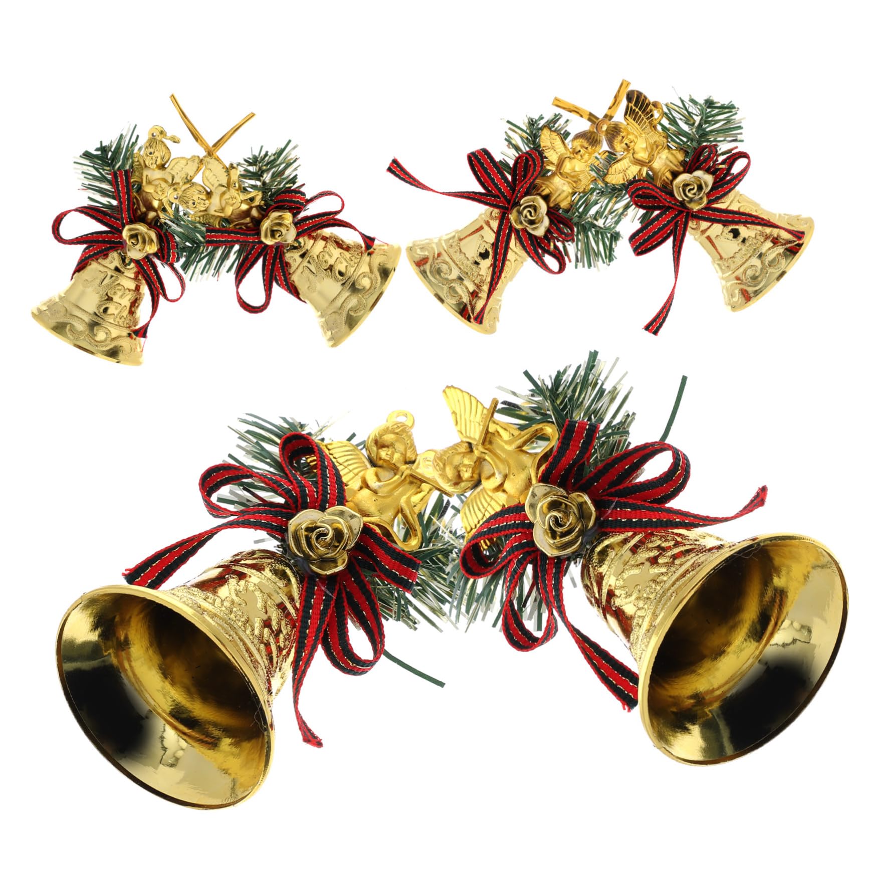 BCOATH 6pcs Vintage Christmas Bells Hanging Ornaments Xmas Tree Decorations for Holiday Cheer Easy to Bell Pendants for Christmas