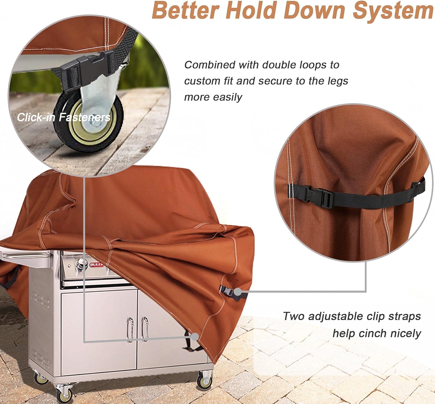 NettyPro BBQ Grill Cover 56 Inch Outdoor Patio 600D Heavy Duty Waterproof 2-3 Burner Barbecue Cover for Weber, Char-Broil, Brinkmann, Nexgrill Grills and More, Brown : Patio, Lawn & Garden