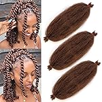 16 Inch Soft Springy Afro Twist Braiding Hair 3 Packs Pre Fluffed Wrapping Hair For Distressed Faux Locs Honey Brown Marley Twist Crochet Braiding Hair Synthetic Extension For Women8Strands/Pack,30